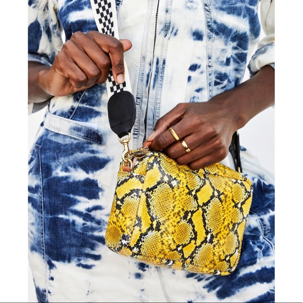 Clare V. Leather Snake Print Midi Sac - Picture 5 of 6